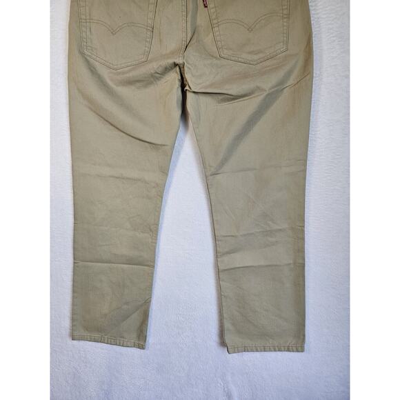 Levi's 514 Straight Fit Beige Khaki Twill 5-Pocket Pants‎ Sz 36 x 29 - Picture 10 of 13